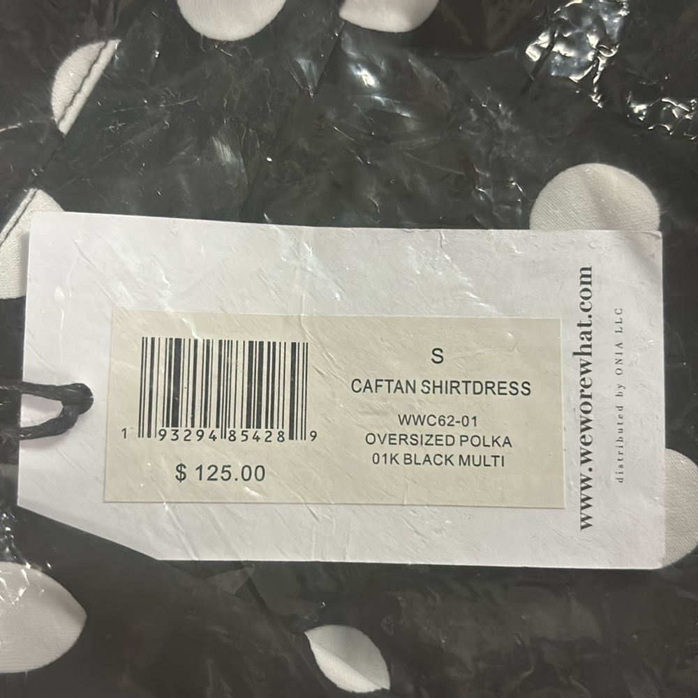 WeWoreWhat Caftan Oversized Polka Dot Shirtdress Black - Picture 5 of 6